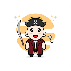 Cute lawyer character wearing Pirate costume.