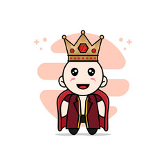 Cute lawyer character wearing king costume.