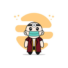 Cute lawyer character wearing doctor costume.
