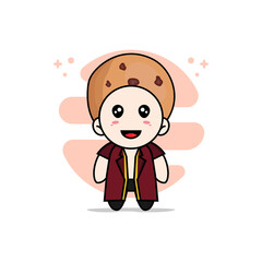 Obraz premium Cute lawyer character wearing cookies costume.