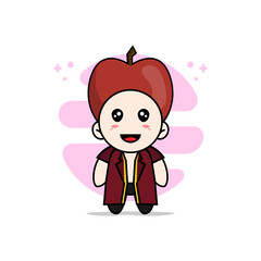 Cute lawyer character wearing apple costume.