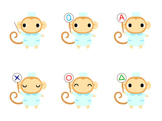 ナースのサル　アイコンセット3