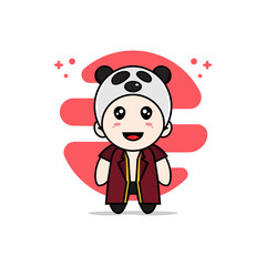 Cute lawyer character wearing panda costume.