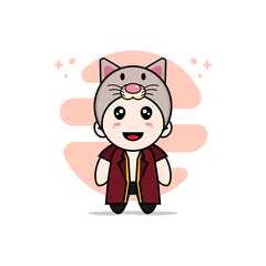 Cute lawyer character wearing cat costume.