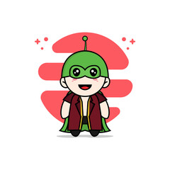 Cute lawyer character wearing superhero costume.