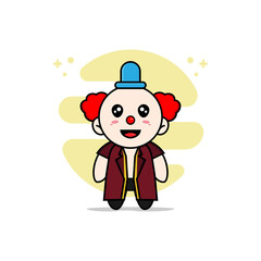 Cute lawyer character wearing clown costume