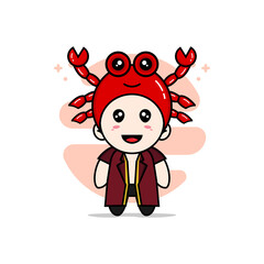 Cute lawyer character wearing crab costume.