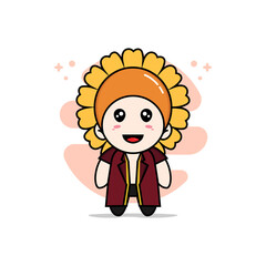 Cute lawyer character wearing sunflower costume.