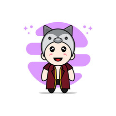 Cute lawyer character wearing fox costume.