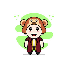 Cute lawyer character wearing monkey costume.