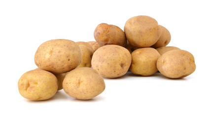 Ripe potatoes isolated on white background