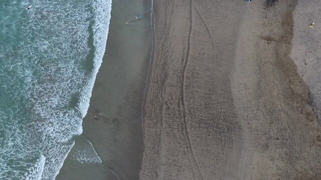 aerial beach, playa con olas, 
beach waves, lanzarote