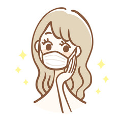 マスクをしたキレイな女性