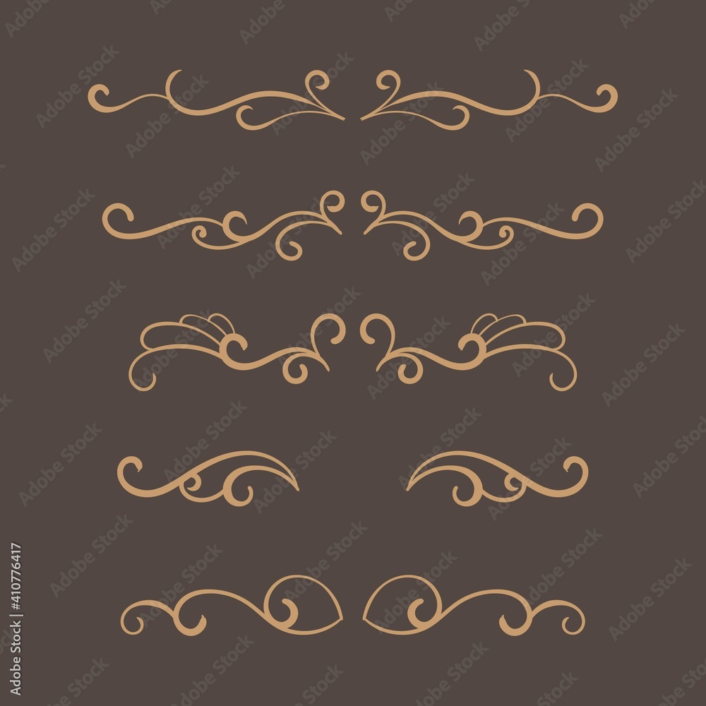 Poster ornamental fancy divider set. - vector.