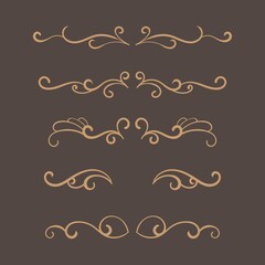 Ornamental fancy divider set. - Vector.