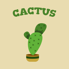 Vector hand drawn isolated cactus