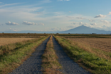道と岩木山