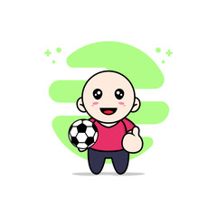 Cute kids character holding a ball.