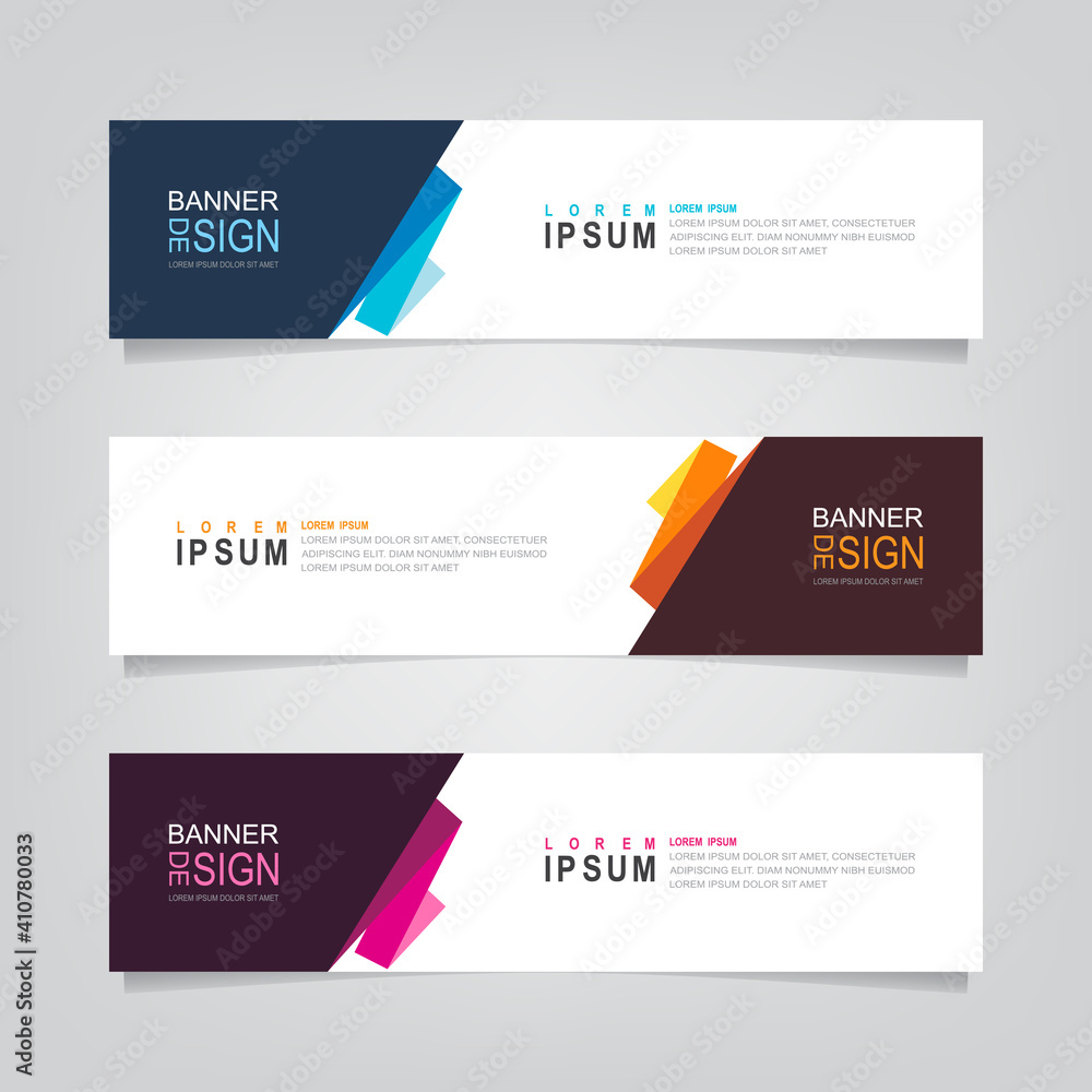 Fototapete vector abstract web banner design template. collection of web banner template. abstract geometric we