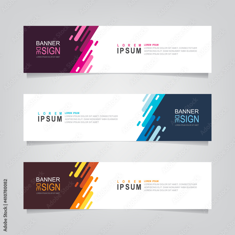 Fototapete vector abstract web banner design template. collection of web banner template. abstract geometric we