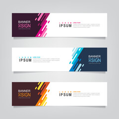 Vector abstract web banner design template. Collection of web banner template. Abstract geometric web design banner template isolated on grey background. Header - landing page Web Design Elements