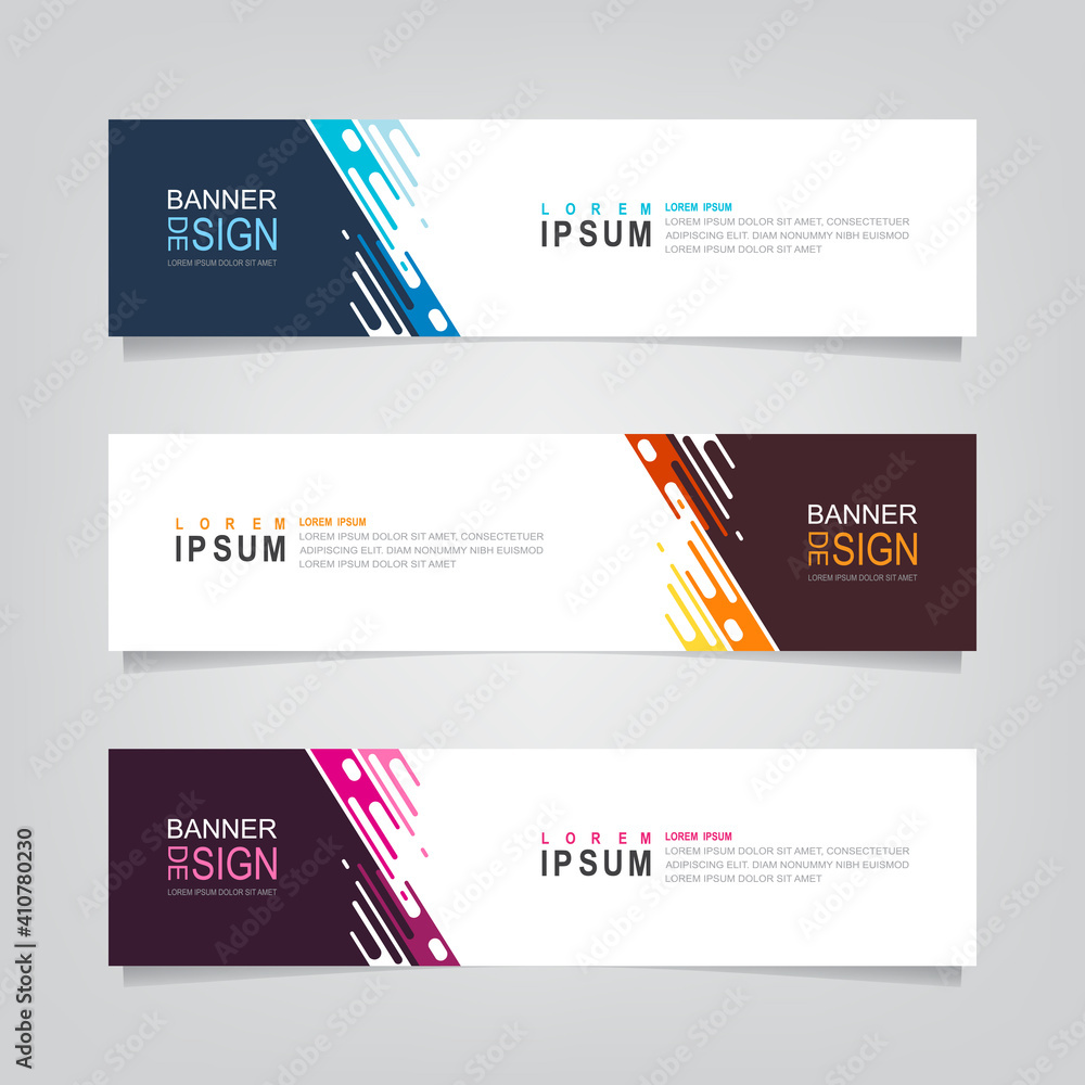 Fototapete vector abstract web banner design template. collection of web banner template. abstract geometric we