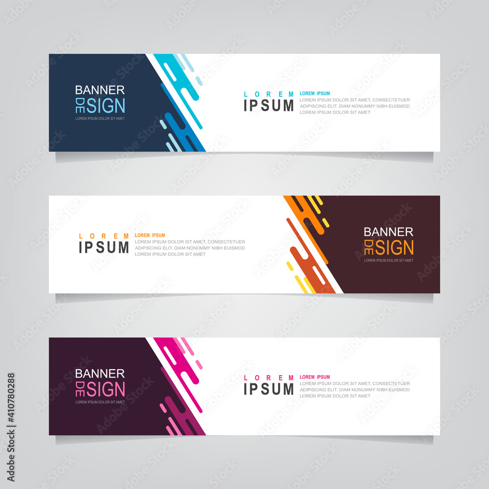 Fototapete vector abstract web banner design template. collection of web banner template. abstract geometric we