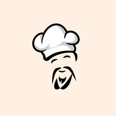 simple vector illustration of chinese chef logo

