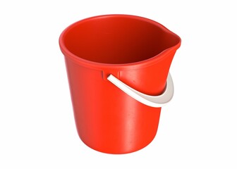 3D render of red Toy Bucket isolated on white