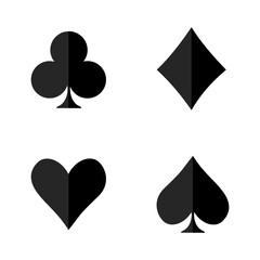 set of Ace card suit on white background.