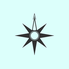 Simple Dark Gray Compass Flat Icon. Compass Icon, Logo, UI/UX elements, web page, web element, navigation, navigation bar, compass icon for ui ux element.