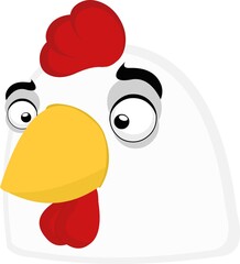 Vector illustration of a chicken's head emoticon