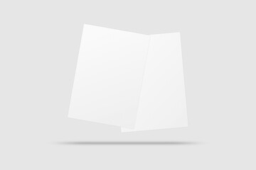 Naklejka premium Realistic blank A4 flyer brochure for mockup. Paper or poster illustration. 3D Render.