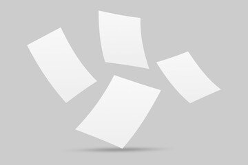 Realistic blank A4 flyer brochure for mockup. Paper or poster illustration. 3D Render.