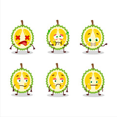 Slice of durian cartoon character with nope expression