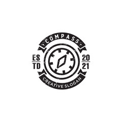 Compass logo design template adventure camp Vector  isolated on white background