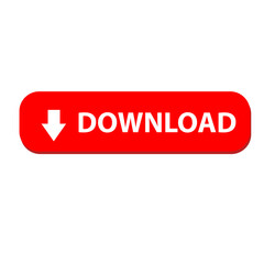 Fototapeta premium download button on white background. download icon sign. red download button symbol. flat style.