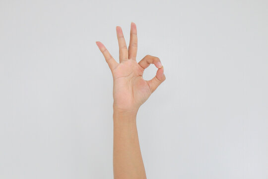 Hand tumb sign. Isolated on white background