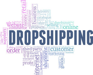 Dropshipping vector illustration word cloud isolated on a white background.
