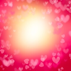 Abstract Heart light yellow color with bokeh square background in Valentine's Day 