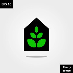 Botanical house and organic logo company, logo vector template design. Ready to use, easy for edit.