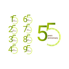 55 Years Anniversary Celebration Vector Template Design Illustration