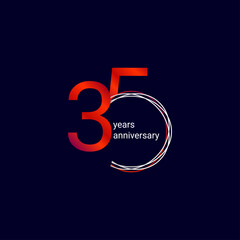 35 Years Anniversary Celebration Vector Template Design Illustration