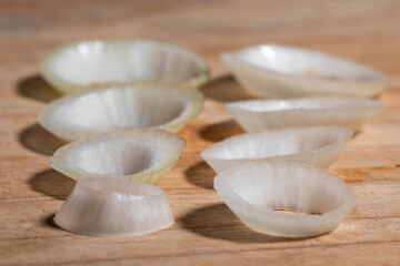 onion slice on a table