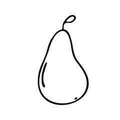 Pear fruit doodle logo icon sign Fresh health food symbol decoration concept Hand drawn sketch Modern game design Cartoon children's style Fashion print clothes apparel greeting invitation card cover