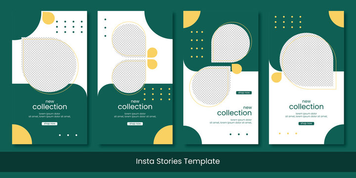 Set of Editable minimal square banner template. Green and white background color with stripe line shape. Suitable for social media post and web internet ads. Vector illustration with photo college