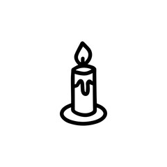  A candle on a white background. Hand-drawn vector illustration in the doodle style