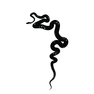 Snake reptile animal logo icon silhouette sign symbol tattoo Hand drawn Abstract doodle modern design style Fashion print clothes apparel greeting invitation card banner poster medical hospital badge