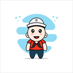 Cute kids character wearing sailor costume.