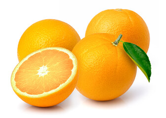 oranges fruit isolated on white background